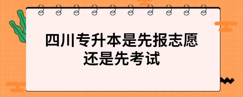 四川專升本是先報(bào)志愿還是先考試