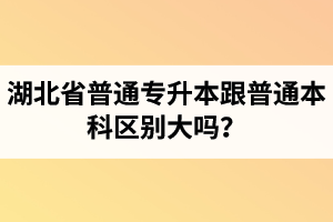 湖北省普通專升本跟普通本科區(qū)別大嗎？專升本專業(yè)課考什么內容？