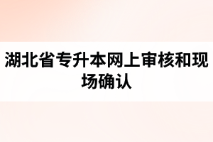 湖北省專升本網(wǎng)上審核和現(xiàn)場確認(rèn)