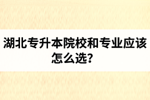 湖北專升本院校和專業(yè)應(yīng)該怎么選？公辦院校和民辦院校差別大嗎？