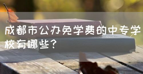 成都市公辦免學費的中專學校有哪些？(圖1)