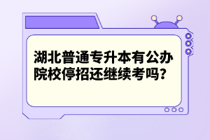 湖北普通專升本有公辦院校停招還繼續(xù)考嗎？