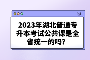 2023年湖北普通專升本考試公共課是全省統(tǒng)一的嗎？