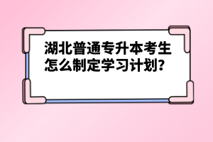 湖北普通專升本考生怎么制定學(xué)習(xí)計(jì)劃？