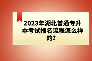 2023年湖北普通專升本考試報名流程怎么樣的？