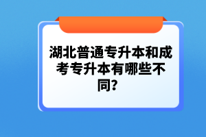 湖北普通專升本和成考專升本有哪些不同？