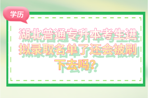 湖北普通專升本考生進擬錄取名單了還會被刷下去嗎？