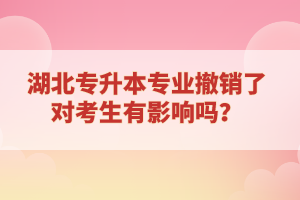 湖北專升本專業(yè)撤銷了對考生有影響嗎？