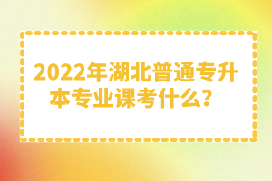 2022年湖北普通專升本專業(yè)課考什么？