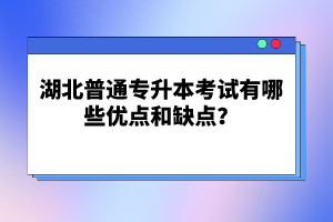 湖北普通專升本考試有哪些優(yōu)點(diǎn)和缺點(diǎn)？