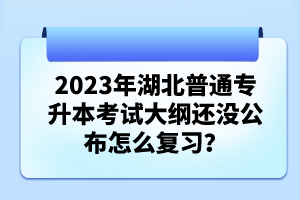 2023年湖北普通專升本考試大綱還沒公布怎么復(fù)習(xí)？