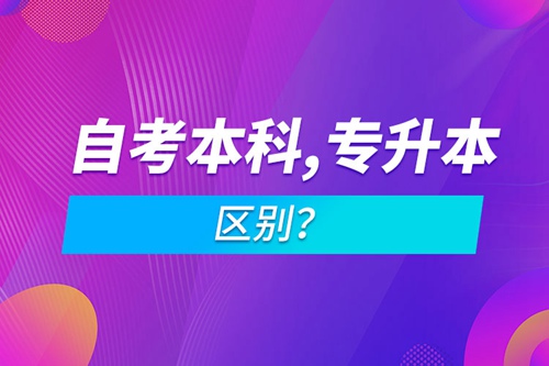 自考本科和專升本的區(qū)別？