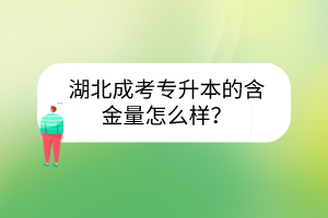 湖北成考專(zhuān)升本的含金量怎么樣？