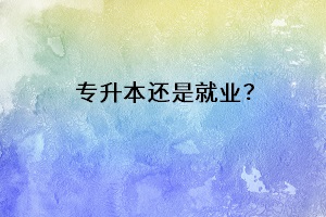 專升本還是就業(yè)？