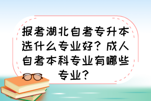 報(bào)考湖北自考專升本選什么專業(yè)好？成人自考本科專業(yè)有哪些專業(yè)？